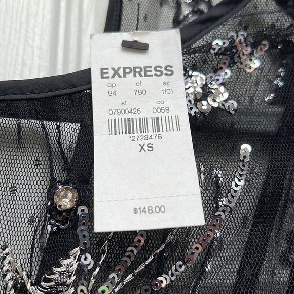 brand new with tags Express sheer dress with built in bikini bodysuit. size XS. - Picture 5 of 5